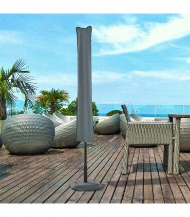 Garden Offset Umbrella Parasol Waterproof Cover-Grey