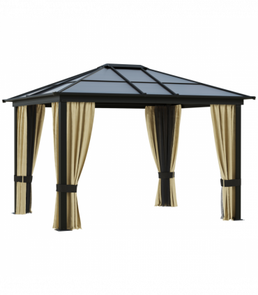 Garden Party Tent Gazebo 3x3.6 m-Brown/Beige
