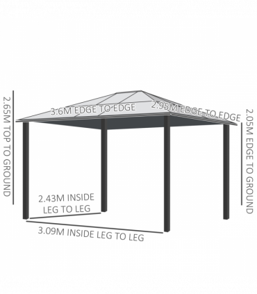 Garden Party Tent Gazebo 3x3.6 m-Brown/Beige