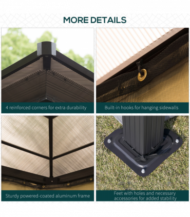 Garden Party Tent Gazebo 3x3.6 m-Brown/Beige