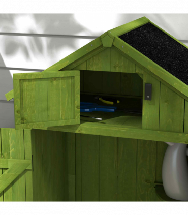 Outsunny Wooden Garden Storage Shed Tool Storage Box, 77 x 54 x 179 cm, Green