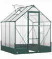 Greenhouse Polycarbonate Transparent Green 190cm x 190cm x 220cm Walk-in