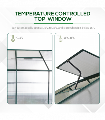 Greenhouse Polycarbonate Transparent Green 250cm x 190cm x 219cm Garden Walk-in