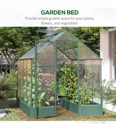 Greenhouse Polycarbonate Transparent Green 250cm x 190cm x 219cm Garden Walk-in