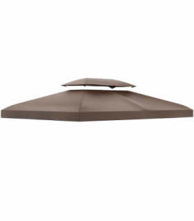 Gazebo Replacement Top Cover, 2-Tier, 3x4 m-Brown