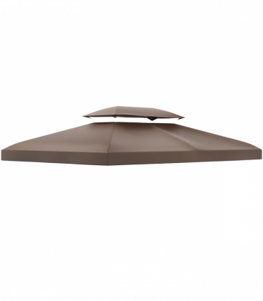 Gazebo Replacement Top Cover, 2-Tier, 3x4 m-Brown
