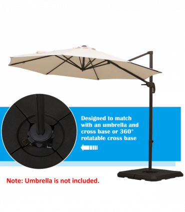 HD Polyethylene Sand or Water Fillable Parasol Base Black