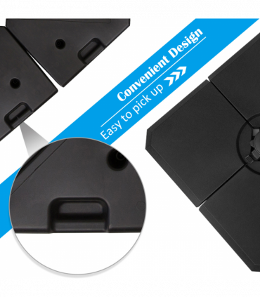 HD Polyethylene Sand or Water Fillable Parasol Base Black