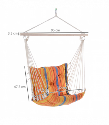 Hanging Swing Chair-Multi-Colour Stripes