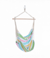 Hanging Swing Chair-Multi-colour stripes, white rope