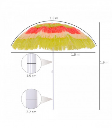 Hawaii Beach Umbrella Foldable Parasol-Rainbow