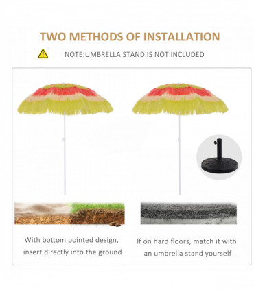 Hawaii Beach Umbrella Foldable Parasol-Rainbow