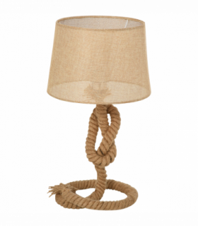 Hemp Rope Linen Shade Table Lamp Beige