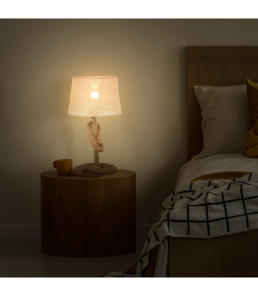 Hemp Rope Linen Shade Table Lamp Beige