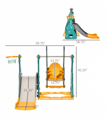 Kids Swing and Slide Set