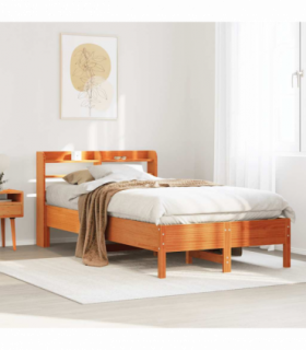vidaXL Bed Frame without Mattress Wax Brown 100x200 cm Solid Wood Pine