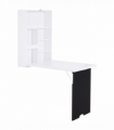 MDF Folding Wall-Mounted Drop-Leaf Table White and Black 65cm x 94.5cm x 147cm