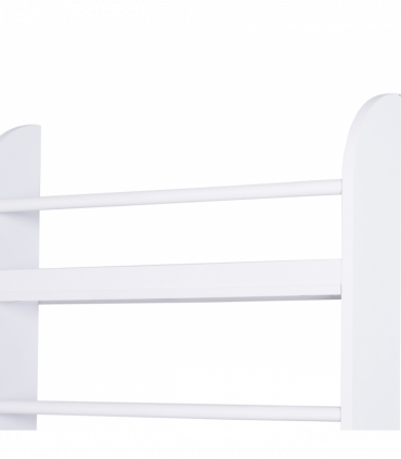 MDF Wall-Mounted 4-Tier Magazine Shelf Rack - White, 59cm x 12cm x 113cm