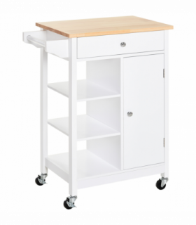 MDF Kitchen Storage Trolley White