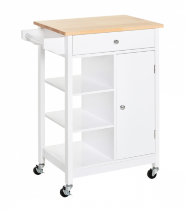 MDF Kitchen Storage Trolley White
