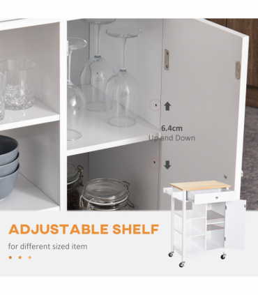 MDF Kitchen Storage Trolley White