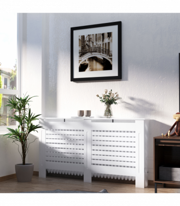 MDF Radiator Cover, 152 cm L-White