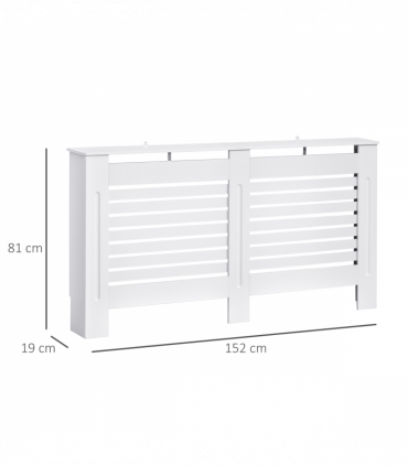 MDF Radiator Cover, 152 cm L-White