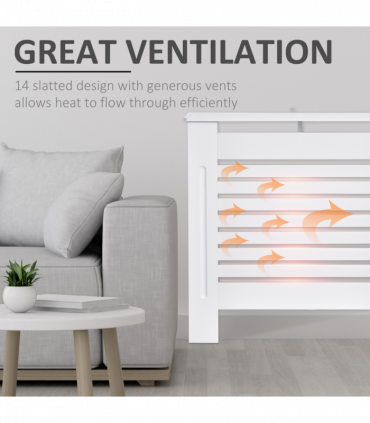 MDF Radiator Cover, 152 cm L-White