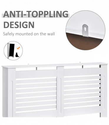 MDF Radiator Cover, 152 cm L-White
