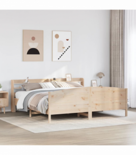 vidaXL Bed Frame without Mattress 180x200 cm Super King Solid Wood Pine