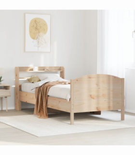 vidaXL Bed Frame without Mattress 75x190 cm Small Single Solid Wood Pine