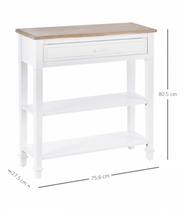 MDF Wide Drawer Console Table White