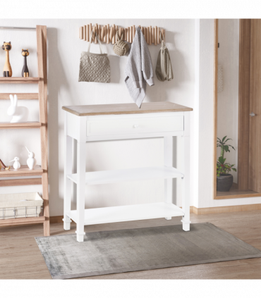 MDF Wide Drawer Console Table White