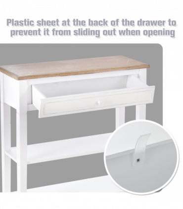 MDF Wide Drawer Console Table White