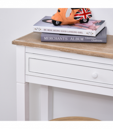 MDF Wide Drawer Console Table White