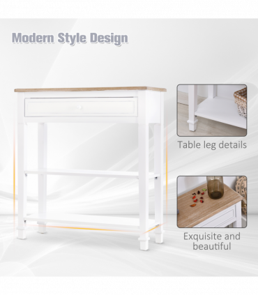 MDF Wide Drawer Console Table White