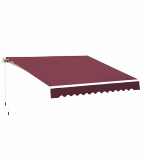 Awning Manual Retractable Red 295cm x 250cm x 160cm Polyester PU Coating