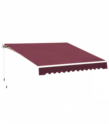 Awning Manual Retractable Red 295cm x 250cm x 160cm Polyester PU Coating