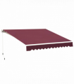 Awning Manual Retractable Red 295cm x 250cm x 160cm Polyester PU Coating