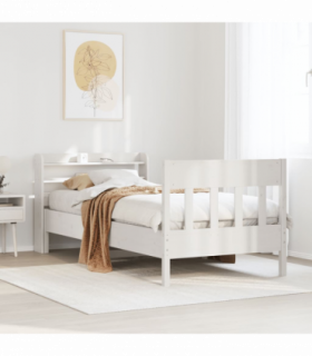 vidaXL Bed Frame without Mattress White 90x190 cm Single Solid Wood Pine