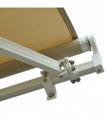 Manual Retractable Awning 100% polyester Cream 295cm x 250cm x 160cm