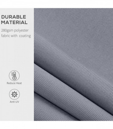 Manual Retractable Awning 395cm x 300cm Grey 100% Polyester Easy Installation