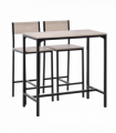 Metal Frame MDF Top Table & Bar Stool Set Black