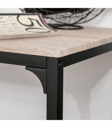 Metal Frame MDF Top Table & Bar Stool Set Black