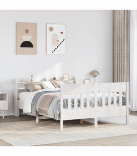 vidaXL Bed Frame without Mattress White 120x200 cm Solid Wood Pine