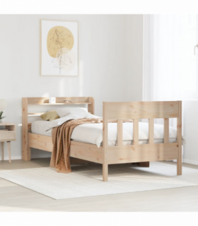 vidaXL Bed Frame without Mattress 75x190 cm Small Single Solid Wood Pine