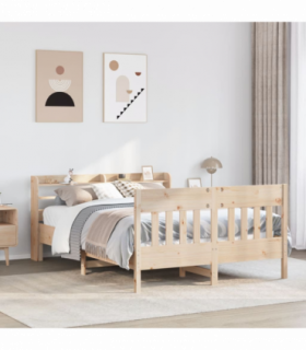 vidaXL Bed Frame without Mattress 120x190 cm Small Double Solid Wood Pine