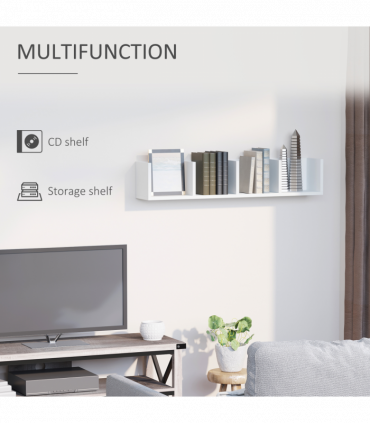Multi-Media Wooden Shelf-White Home