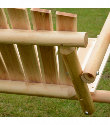 Outdoor 2 Seater Porch Swing Wooden Rustic Patio Bench Hammock w/ Armrest