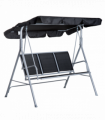 Outdoor 3-Seater Swing Chair-Black